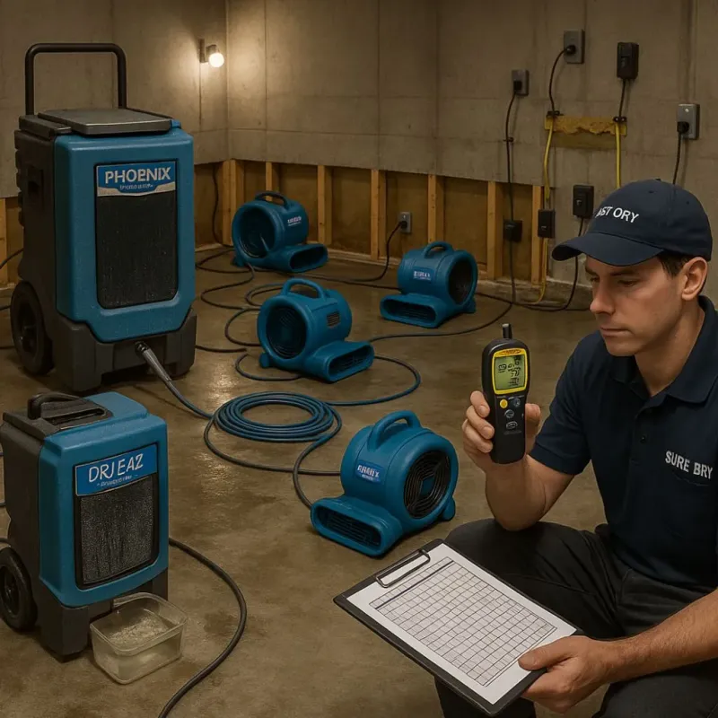 Structural Drying and Dehumidification process in Byrnes Mill, MO